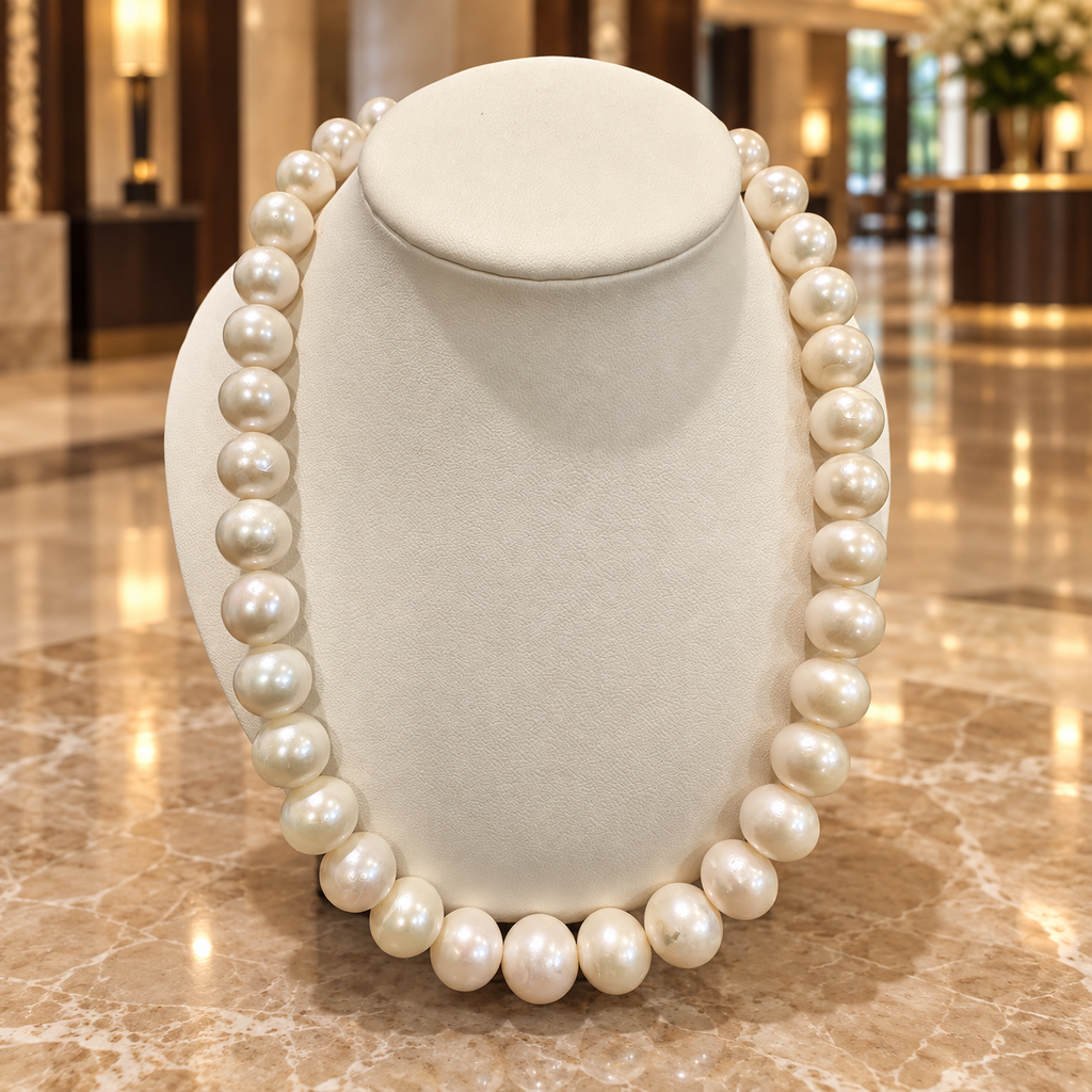IVORY GRANDEUR – 10–13 MM NEAR-ROUND FRESHWATER PEARL STRAND