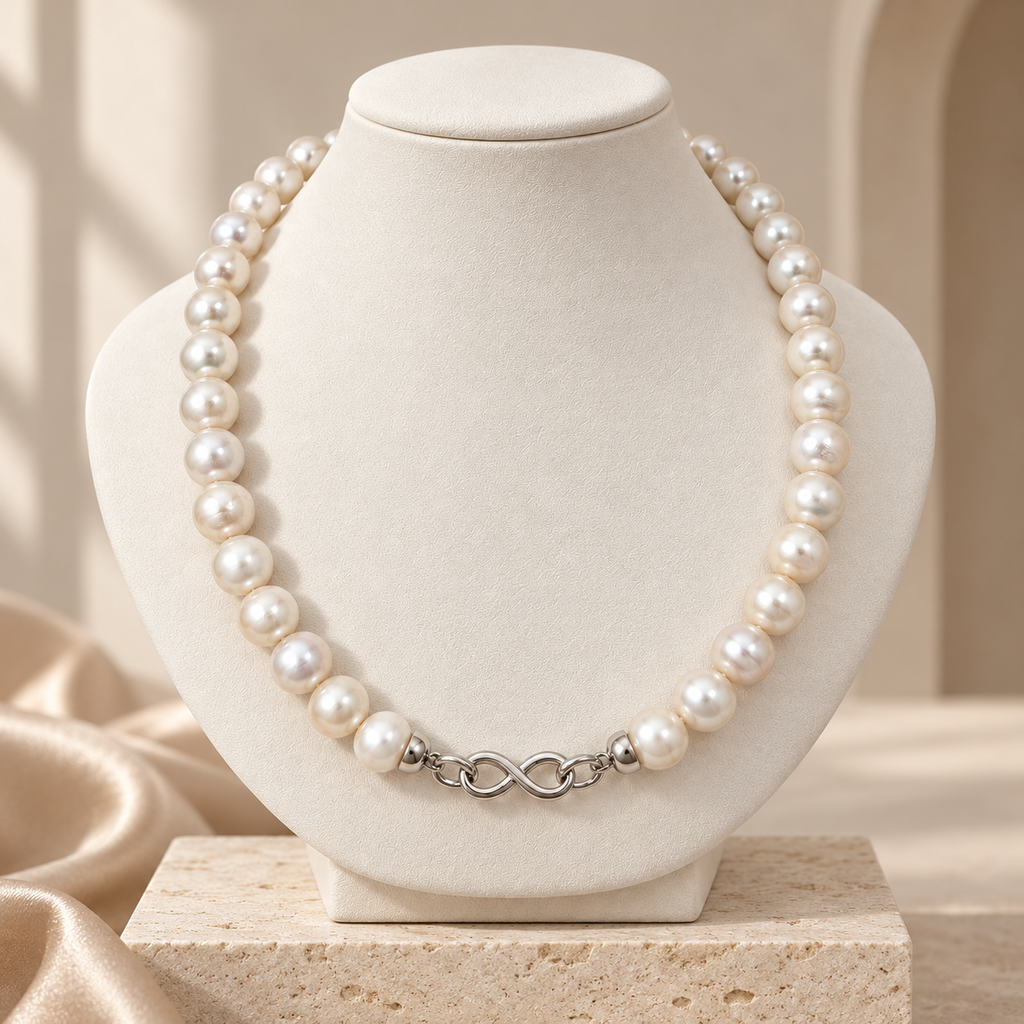 IVORY INFINITY – 10 MM NEAR-ROUND FRESHWATER PEARL STRAND