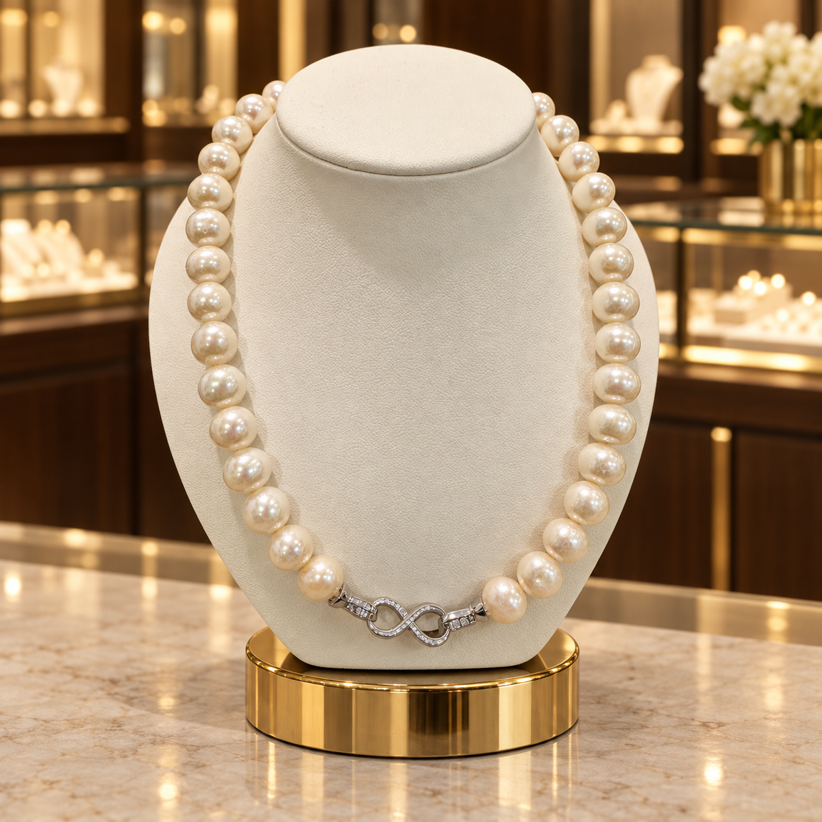 IVORY SERENITY – 10 MM NEAR-ROUND FRESHWATER PEARL STRAND
