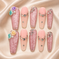 Pink Blossom Lace– Small Press-On Nails