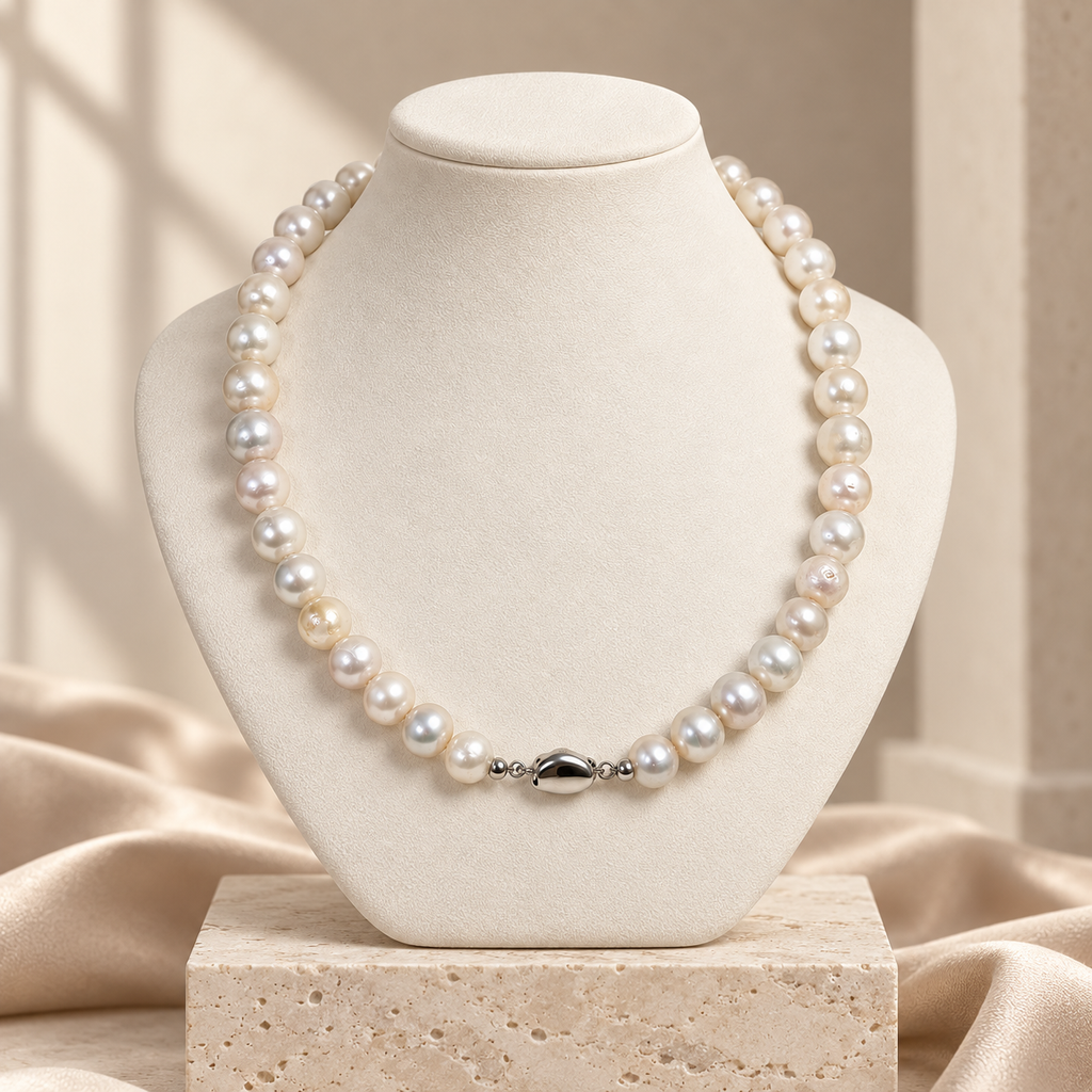 VENUS GLOW – 10 MM HIGH-LUSTRE FRESHWATER PEARL STRAND
